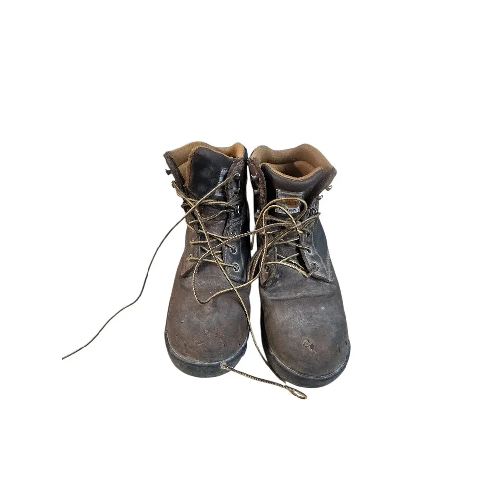 Carhartt Mens CMF6366 Waterproof Work Boots Size 8M Brown Leather Steel‎ Toe